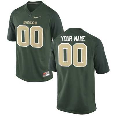 Mens Baylor Bears Customized Replica Football Jersey - 2015 Green